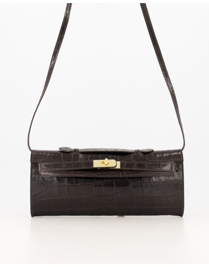Feel Fashion Feel Tas Palermo Croco Donkerbruin