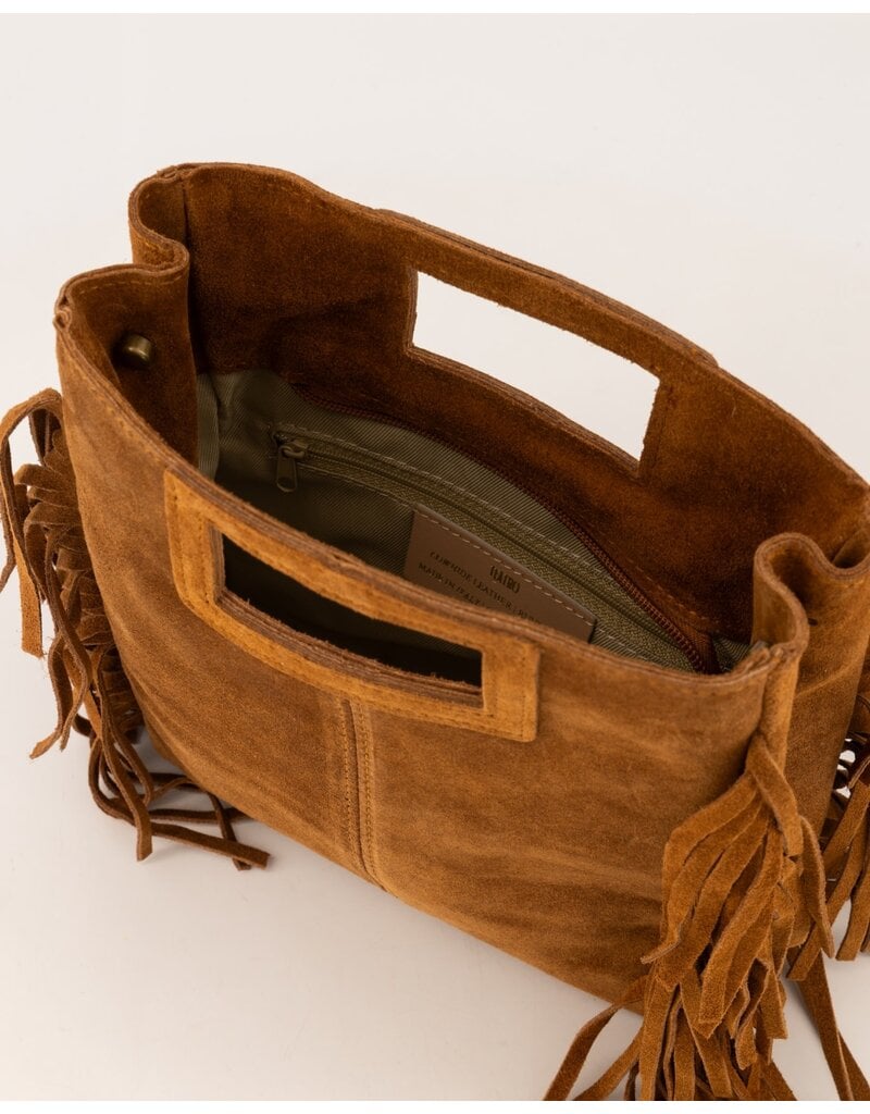 Feel Fashion Feel Tas Sylvie Large Suede Cognac