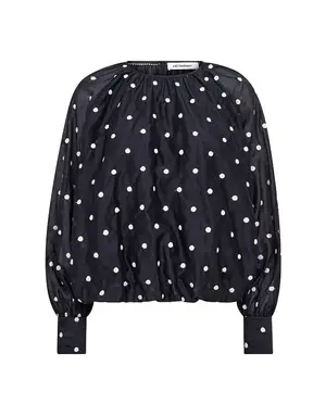 Co' Couture Co'Couture DitaCC Dot LS Balloon Blouse Navy