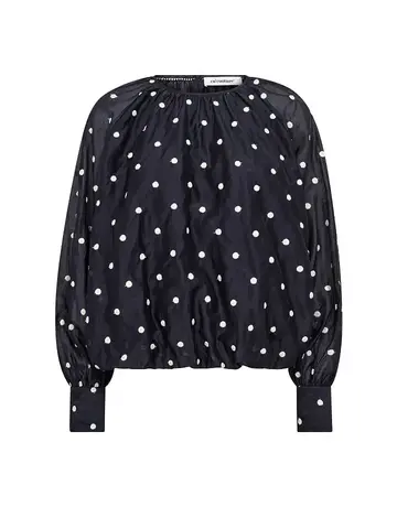 Co' Couture Co'Couture DitaCC Dot LS Balloon Blouse Navy
