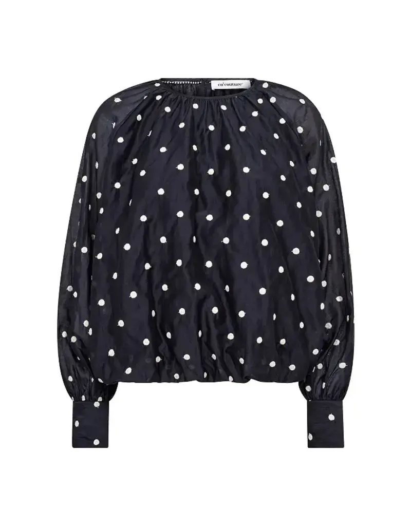 Co' Couture Co'Couture DitaCC Dot LS Balloon Blouse Navy