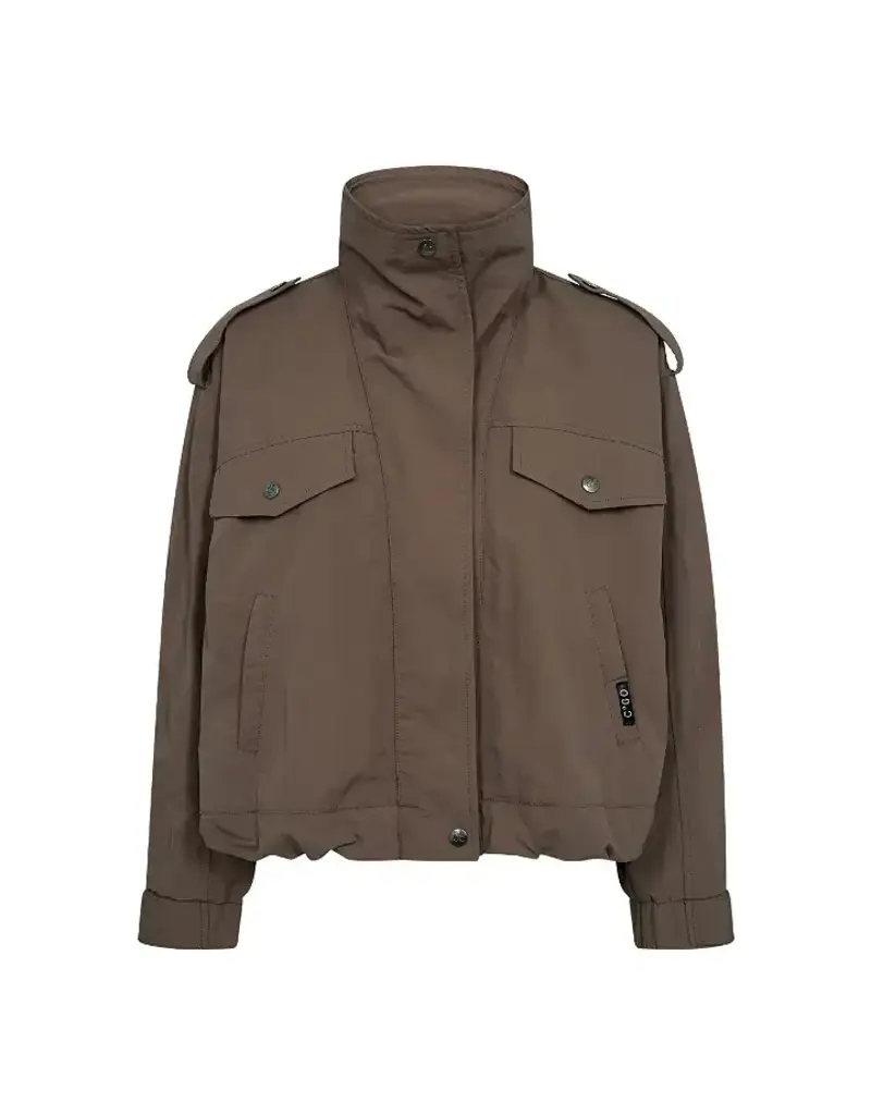 Co' Couture Co'Couture AlinaCC Double Funnel Neck Jacket Brown