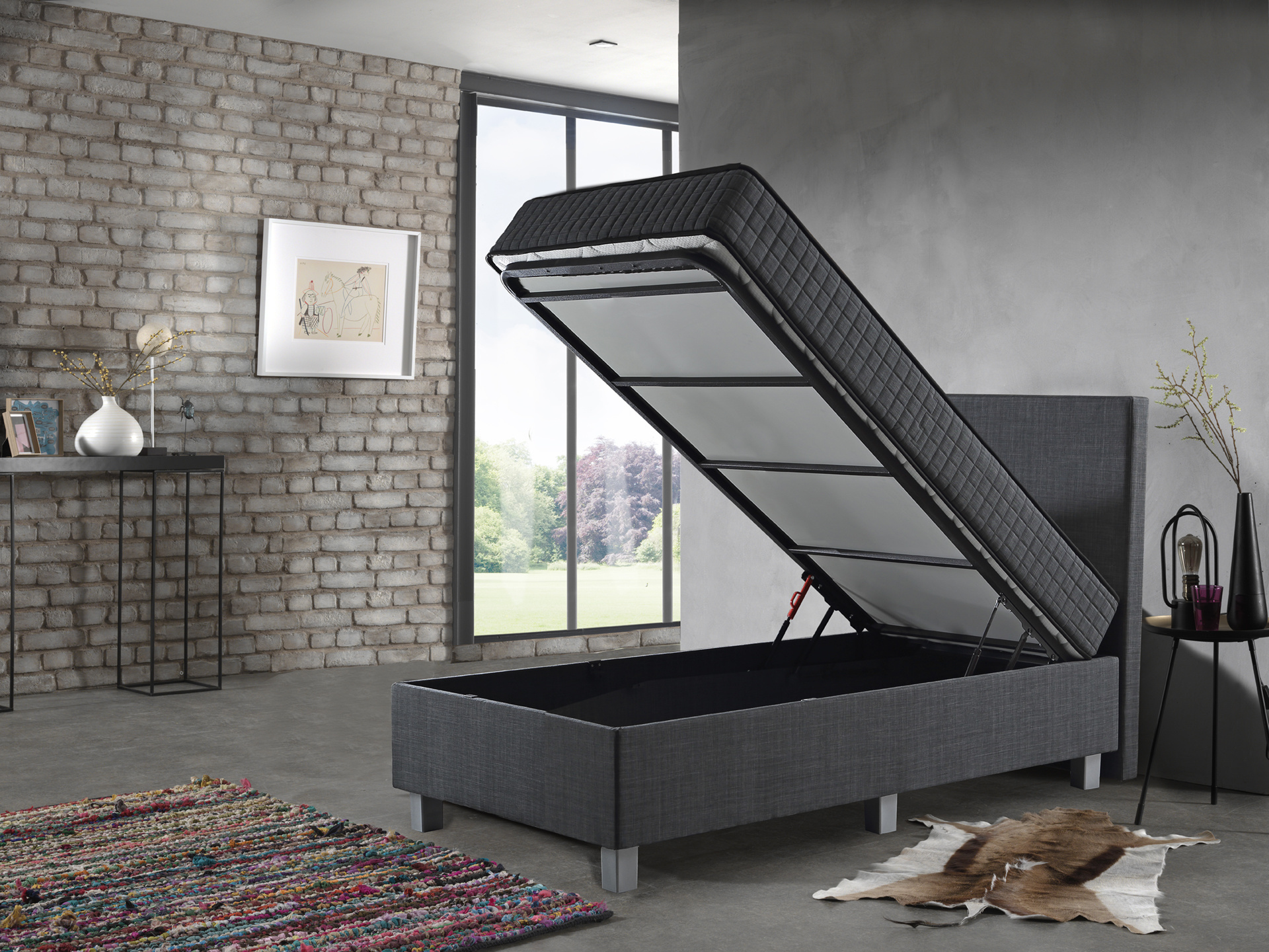 Opbergboxspring Space | 1- en 2-persoons