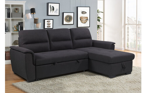 3-zits slaapbank Monaco met chaise lounge en opbergruimte (490L)