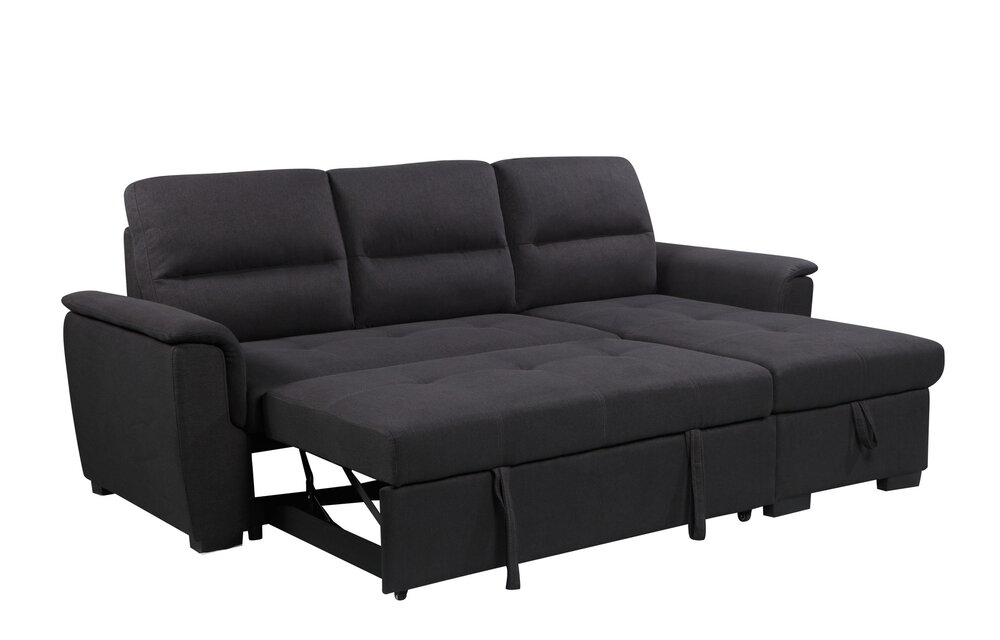 3-zits slaapbank Monaco met chaise lounge en opbergruimte (490L)