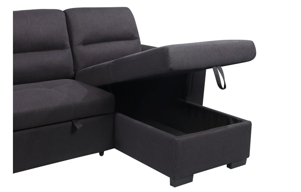 3-zits slaapbank Monaco met chaise lounge en opbergruimte (490L)