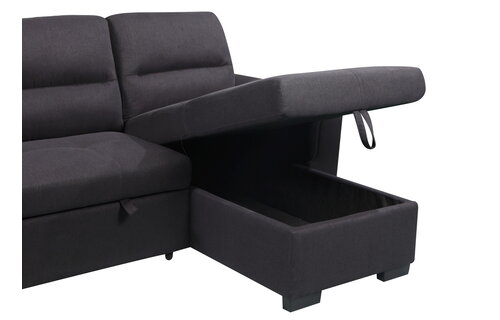 3-zits slaapbank Monaco met chaise lounge en opbergruimte (490L)