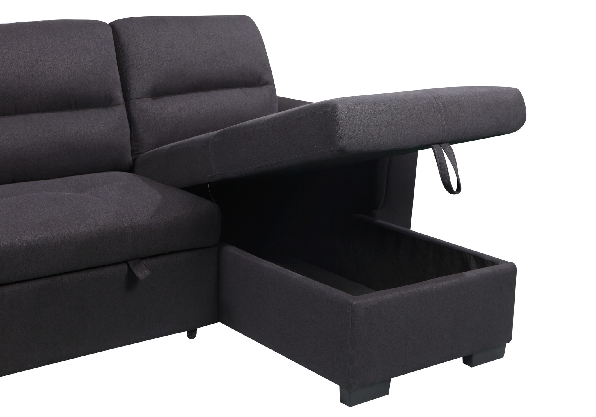 3-zits slaapbank Monaco met chaise lounge en opbergruimte (490L)