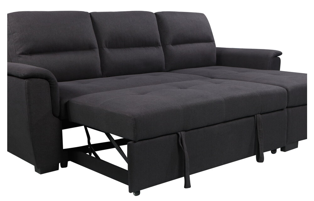 3-zits slaapbank Monaco met chaise lounge en opbergruimte (490L)