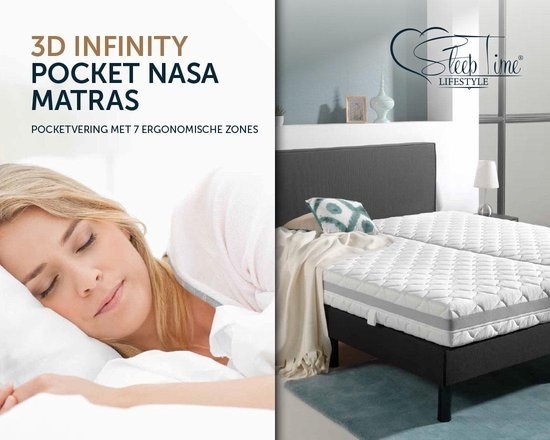 Medisch 3D Infinity Matras met Pocketvering en NASA Traagschuim