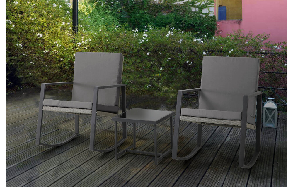 Schommelstoelen Mello incl. bijpassend tafeltje (balkon/(voor)tuin/indoor)