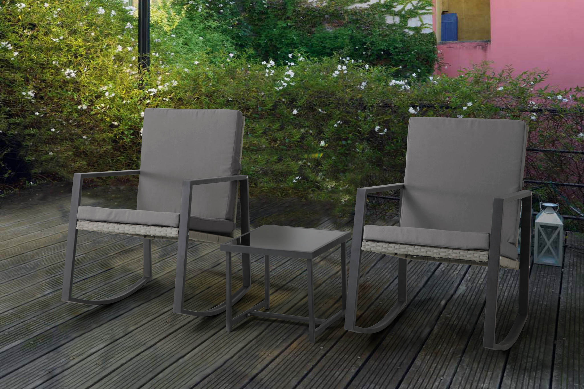 Schommelstoelen Mello incl. bijpassend tafeltje (balkon/(voor)tuin/indoor)