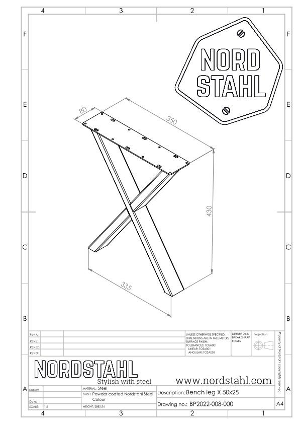 Nordstahl X Small bench leg-5