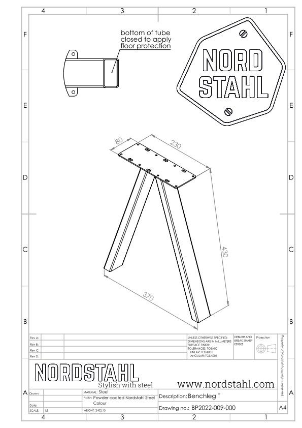 Nordstahl T Bench leg-8
