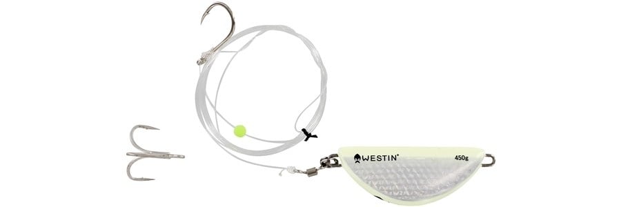 Westin Halibut Anti Twist Natuurlijk Aasmontage Voor Heilbot Lokvissysteem Het Zeevissen Zeesysteem Heilbotvissen Kleur Oranje Flash Gewicht 450 G 2524953981