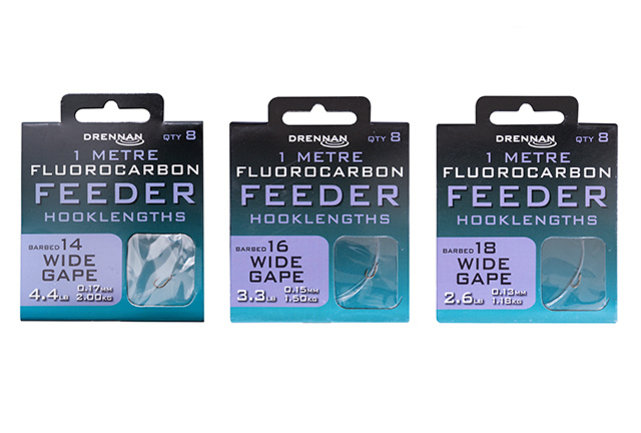 DRENNAN - Wide Gape Feeder Rigs 1m Fluorocarbon