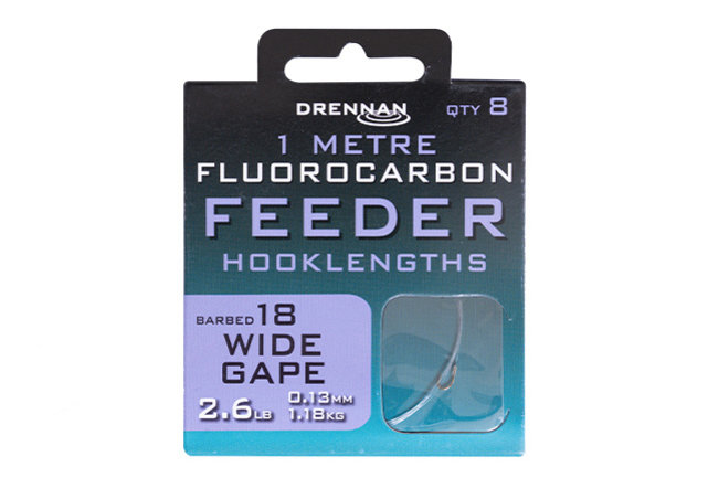 DRENNAN - Wide Gape Feeder Rigs 1m Fluorocarbon