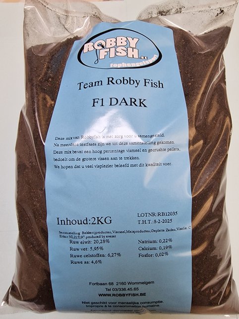 ROBBY FISH HUISVOEDER - F1 Dark 2kg ROBBY FISH HUISVOEDER - F1 Dark 2kg