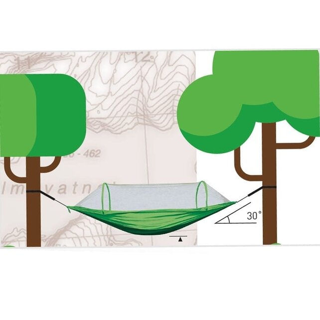 FLADEN - Hammock With Mosquito Net Green