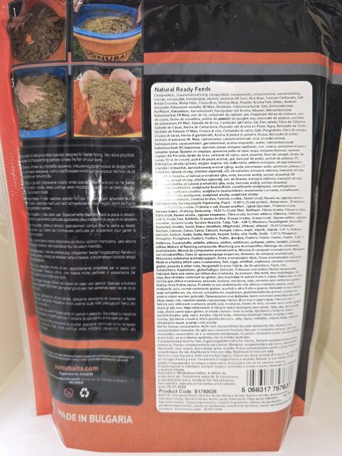 SONUBAITS - Natural Ready Feeder 750gr SONUBAITS - Natural Ready Feeder 750gr