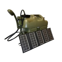 SET - Rechargeable Camping Shower + Cubic Water Carrier + Solar 10W