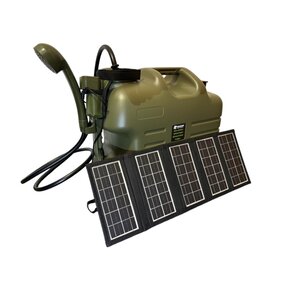 SET - Rechargeable Camping Shower + Cubic Water Carrier  + Solar 10W