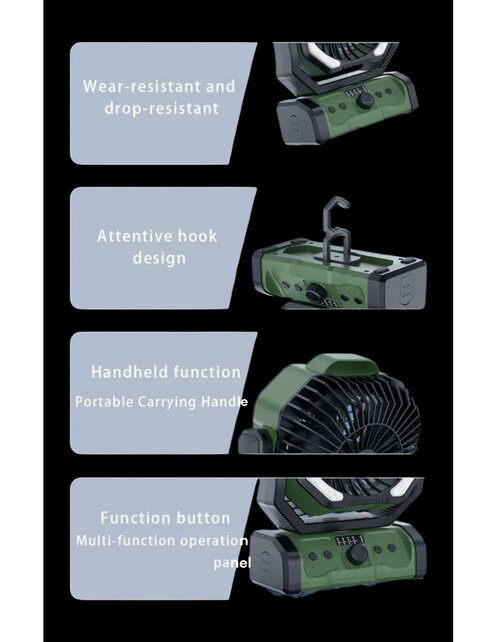 Holdcarp Rechargeable DoubleMotor Fan