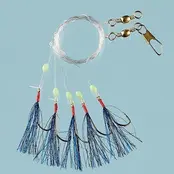 Fladen 5 Hook Blue Spark Feathers Hook Size 1/0