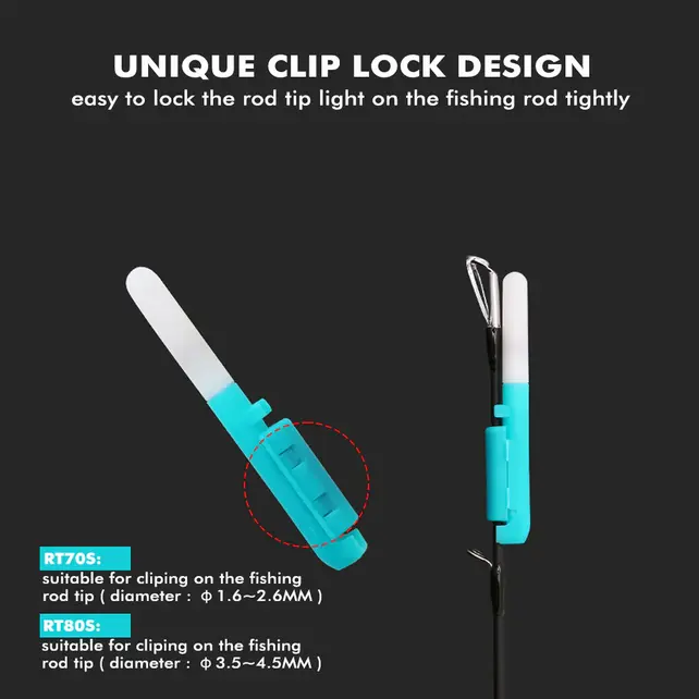 Dlyfull RT70 Bite Alarm 1.6~2.6MM Rod Tip Lights for Night Fishing