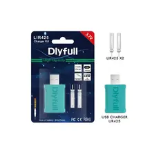 Dlyfull LIR425 Charger Kit Rechargeable LED Battery
