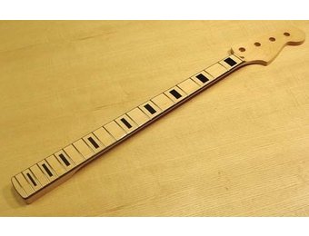Allparts JMF-BB Finished Jazz Bass neck maple with bound fingerboard and black block inlays