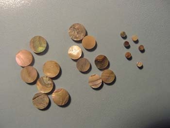 Dot green abalone 2mm set/12