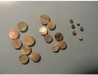 Dot green abalone 3mm set/12