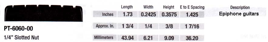 Graph Tech TUSQ-XL PQL-6060-00 Epiphone topkam slotted