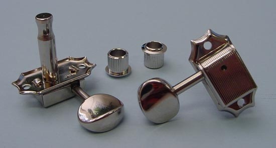 Gotoh SD90 Vintage Style Tuners nickel with metal oval buttons 3L/3R