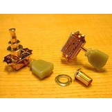 Grover 135G Vintage Tuners gold with Keystone Plastic Knobs 3L/3R