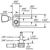 Grover 135G Vintage Tuners gold with Keystone Plastic Knobs 3L/3R