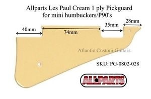 Small Pickup Pickguard for Les Paul cream 1ply