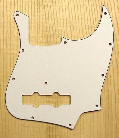 Allparts Jazz Bass slagplaat wit 3-laags