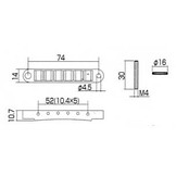 Gotoh GE103B Tune-O-Matic bridge chrome, 4mm studs