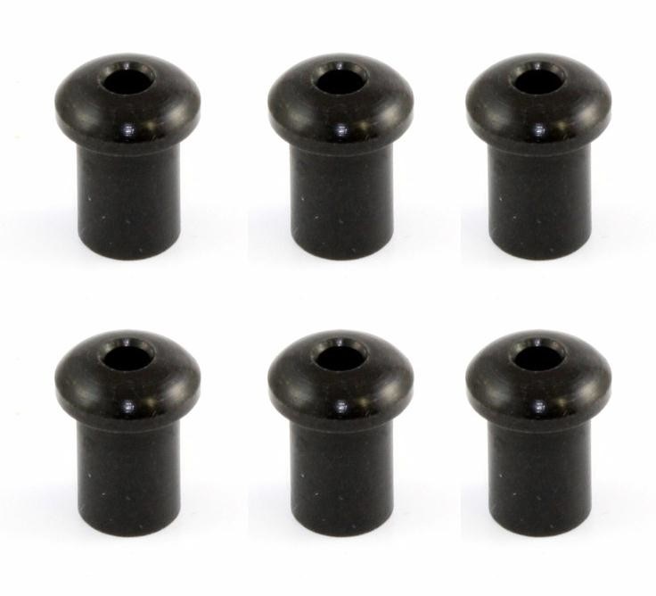String Thru ferrules 4mm black set/6