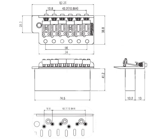 Wilkinson Vintage tremolo steel block gold