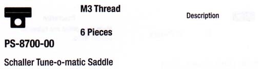 GraphTech PS-8700-00 saddles Schaller tune-o-matic