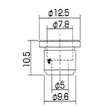 Bass guitar string ferrules 9,5mm set/4 nickel