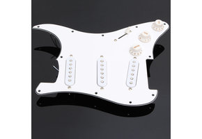 GTR Strat loaded prewired pickguard white