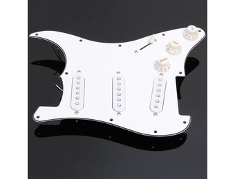 GTR Strat loaded prewired pickguard white