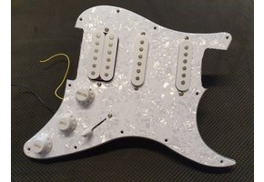 GTR Strat HSS loaded prewired pickguard pearl white