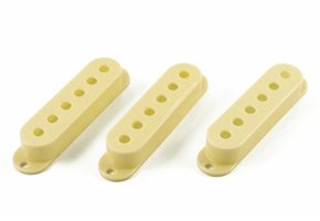 Strat pickup covers vintage cream set/3