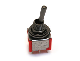 Mini switch round tip on-on black