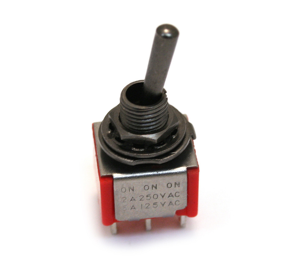 Mini switch round tip on-on black